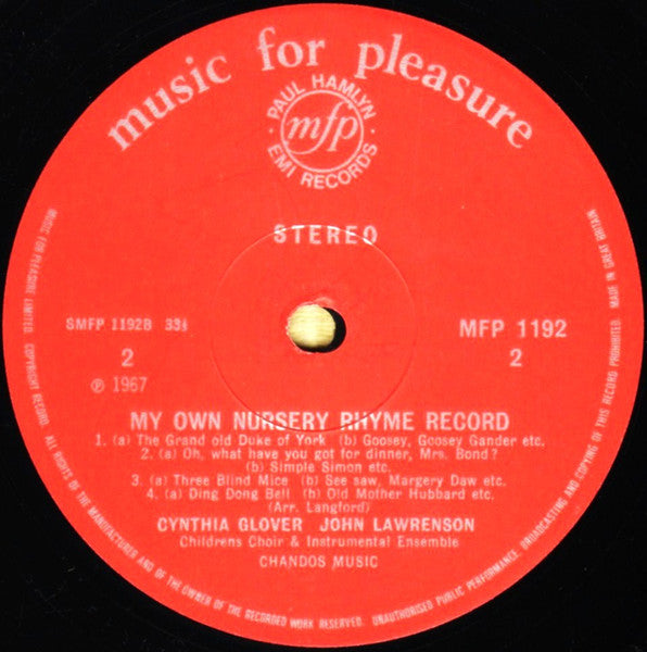 My Own Nursery Rhyme Record