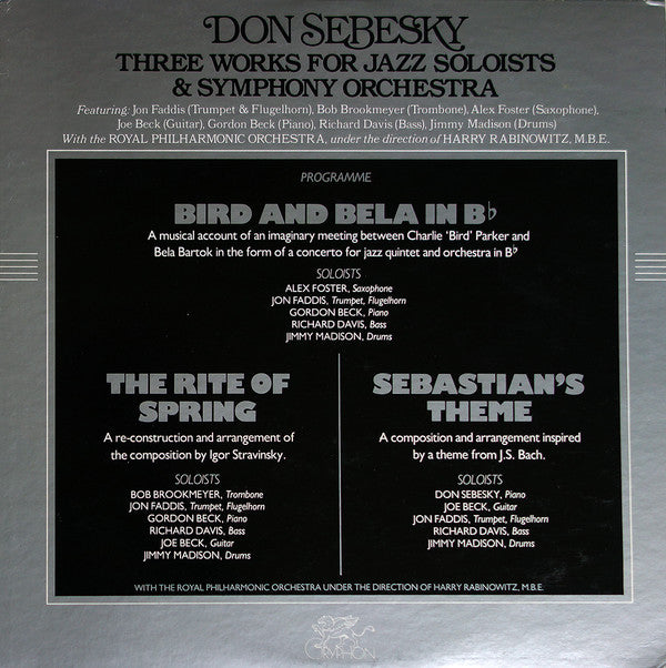 Three Works For Jazz Soloists & Symphony Orchestra