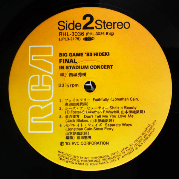 Big Game '83 Hideki Final In Stadium Concert