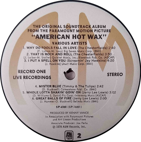 The Original Soundtrack Album From The Paramount Motion Picture "American Hot Wax"