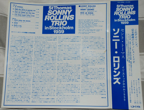 St Thomas - Sonny Rollins Trio In Stockholm 1959