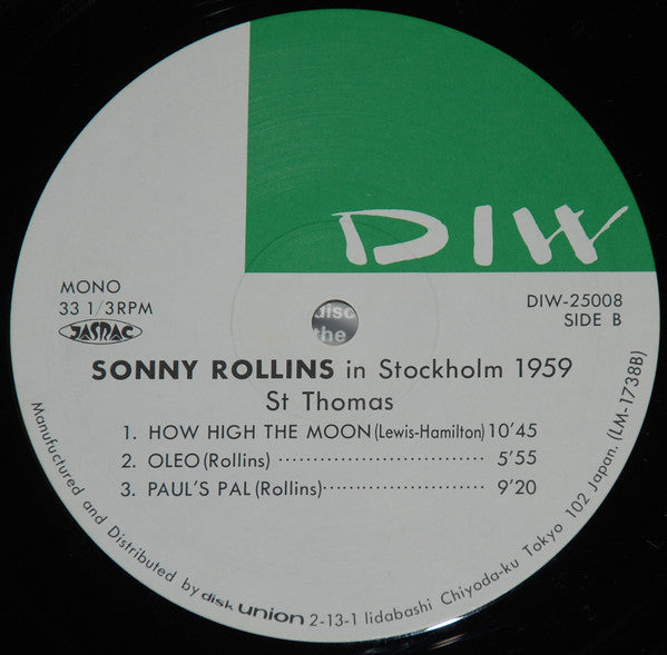 St Thomas - Sonny Rollins Trio In Stockholm 1959