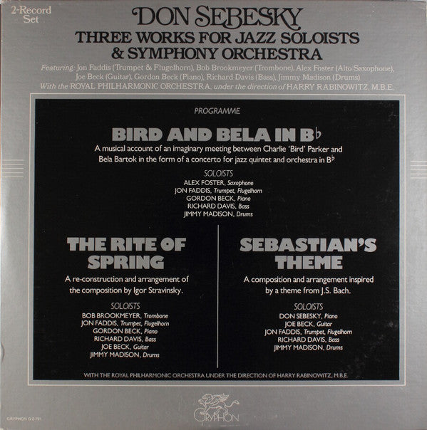Three Works For Jazz Soloists & Symphony Orchestra