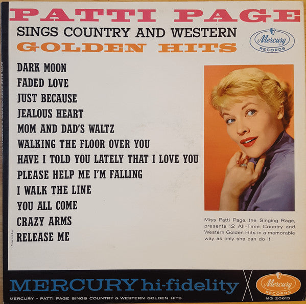 Patti Page Sings Country And Western Golden Hits