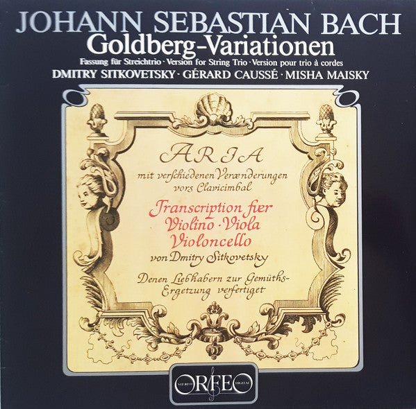Goldberg-Variationen (Fassung Für Streichtrio = Version For String Trio = Version Pour Trio A Cordes)