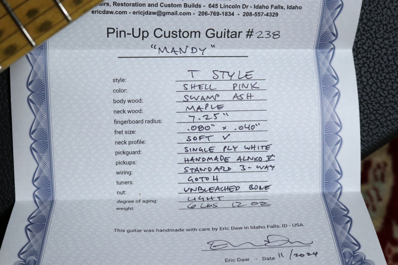 Eric Daw Custom Guitars [Trial video available] #238 "MANDY" TL Shell Pink