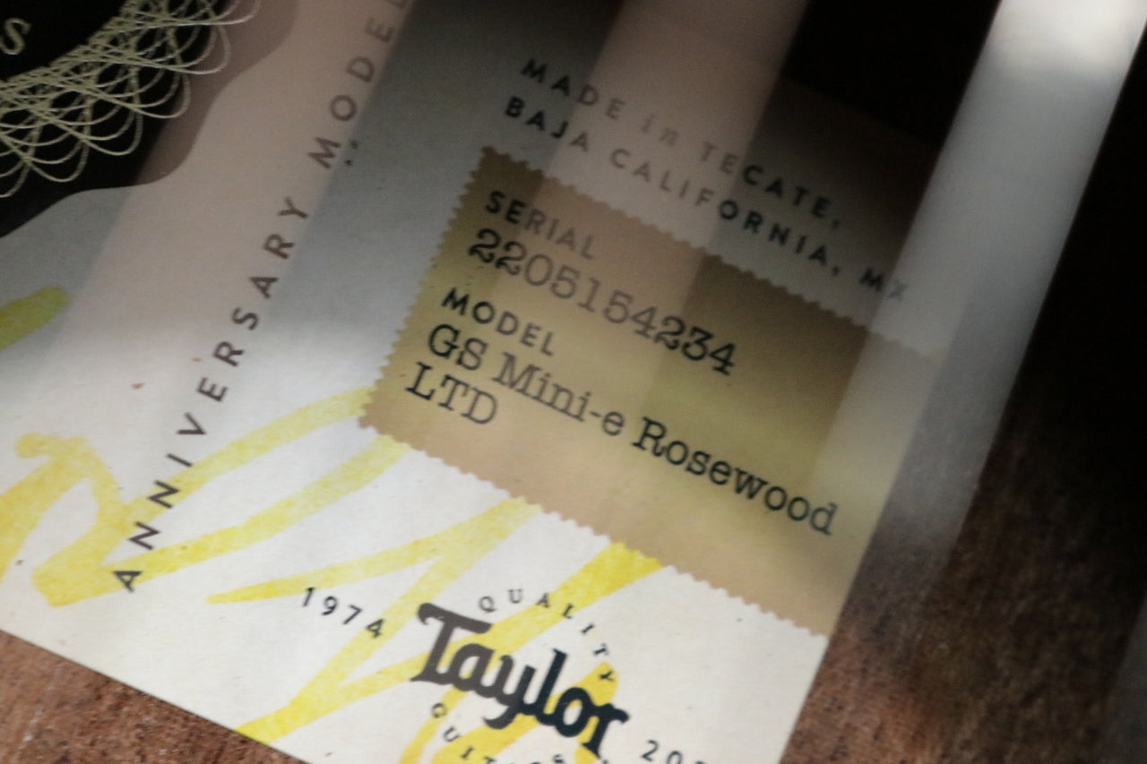 Taylor 50 Anniversary GS Mini-e Rosewood Natural LTD [Taylor authorized repair man store]