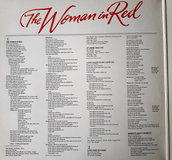 Release: The Woman In Red (Selections From The Original Motion Picture Soundtrack) -Vinyl-Europe-1984-ZL72285-526965