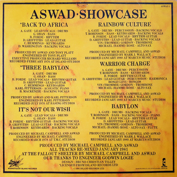 Release: Showcase-Vinyl-UK-1981-ASWAD 1, ASWAD 1-608656