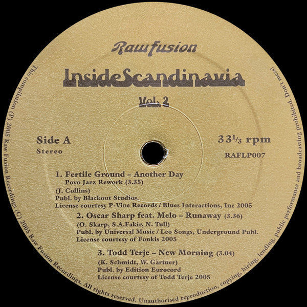 Release: Raw Fusion Recordings Presents Inside Scandinavia Vol. 2-Vinyl-Sweden-2005-RAFLP 007-630945