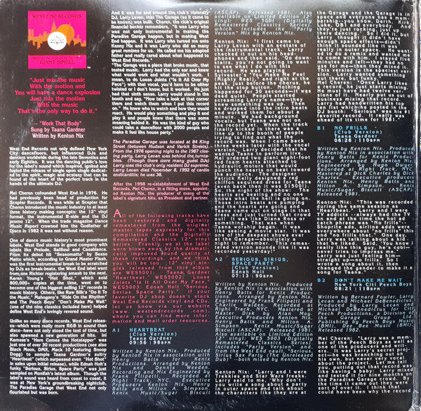 Master Release: Larry Levan’s Classic West End Records Remixes Made Famous At The Legendary Paradise Garage by Larry Levan