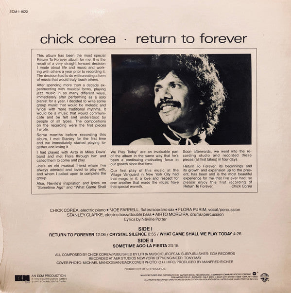 Release: Return To Forever-Vinyl-US-None-ECM-1-1022-937132