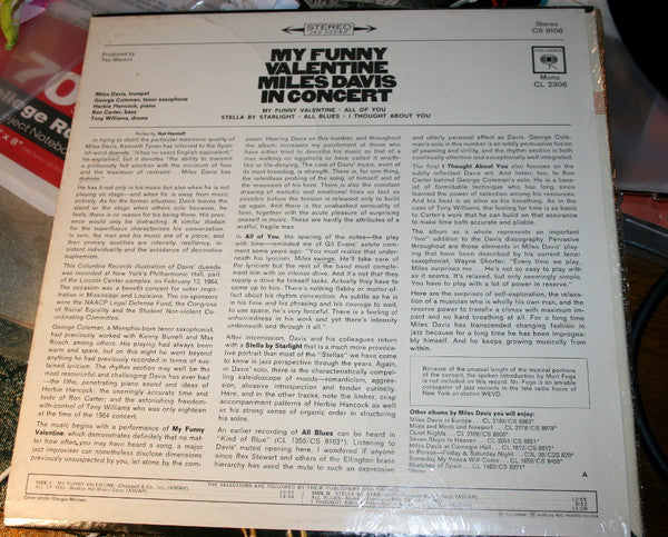 Release: My Funny Valentine - Miles Davis In Concert-Vinyl-US-1965-CS 9106-739181