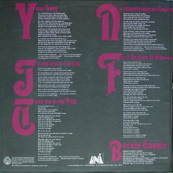 Release: Elton John-Vinyl-US-1970-73090-893988