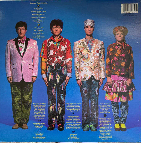 Release: Little Creatures-Vinyl-US-1985-9 25305-1, 1-25305-224182