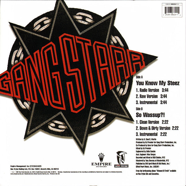 Release: You Know My Steez-Vinyl-US-1997-7243 8 38624 1 2, Y-38624-179134