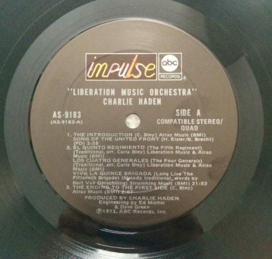 Release: Liberation Music Orchestra-Vinyl-US-1973-AS-9183, AS-9183-606519