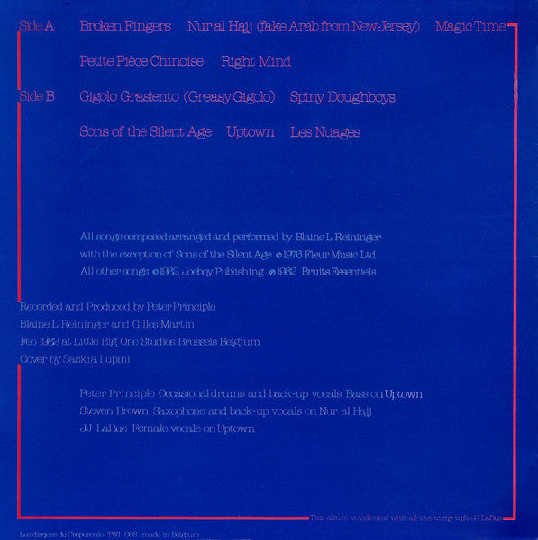 Release: Broken Fingers-Vinyl-Belgium-1982-TWI 068-758586