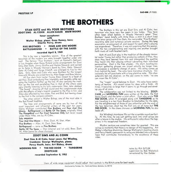 Release: The Brothers-Vinyl-US-1982-OJC-008, P-7022-389149