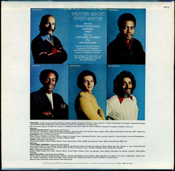 Release: Sweetnighter-Vinyl-US-1973-KC 32210-481001