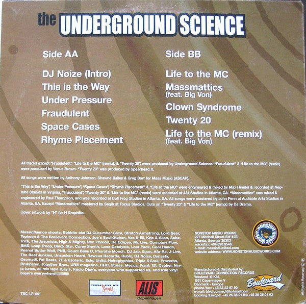 Release: The Underground Science-Vinyl-Denmark-1999-TBC-LP-001-305171