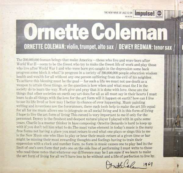 Release: Ornette At 12-Vinyl-US-1969-AS-9178, A-9178, AS-9178, A-9178-879092