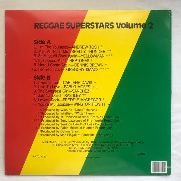 Release: Reggae Superstars Volume 2-Vinyl-US-1988-RRTG 7732-658495
