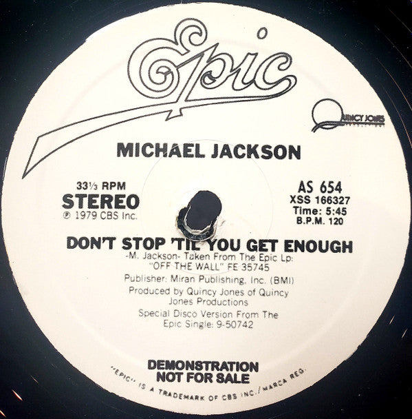 Master Release: Don't Stop 'Til You Get Enough by Michael Jackson