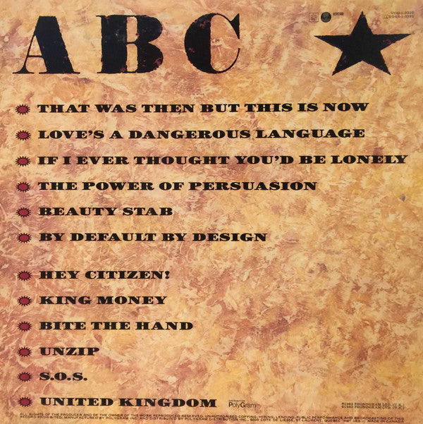 Release: Beauty Stab-Vinyl-Canada-1983-VOG-1-3332, VOG-1-3332-744622