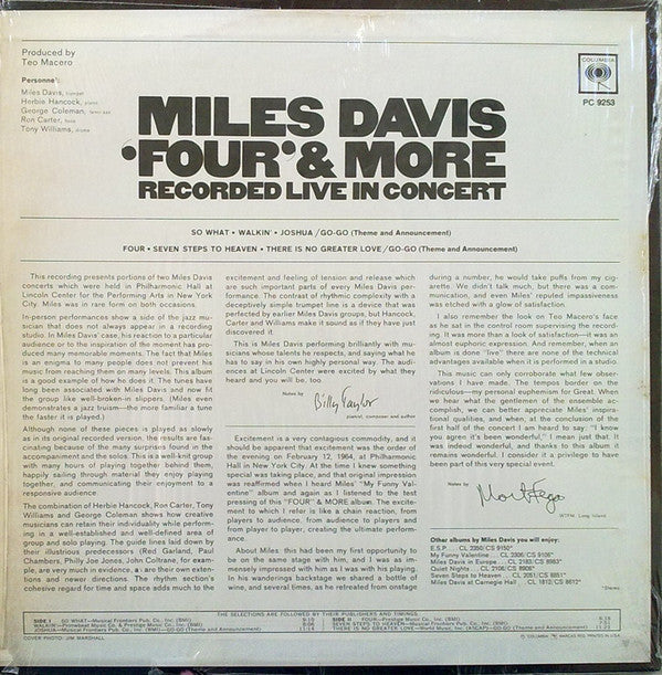 Release: 'Four' & More (Recorded Live In Concert)-Vinyl-US-1977-9253, PC 9253-380918