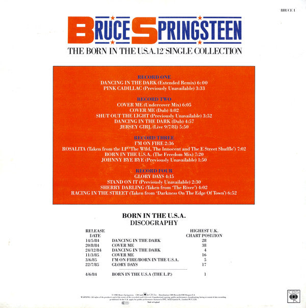 Release: The Born In The U.S.A. 12" Single Collection-Box Set, Vinyl, Vinyl-UK-1985-BRUCE 1-944761
