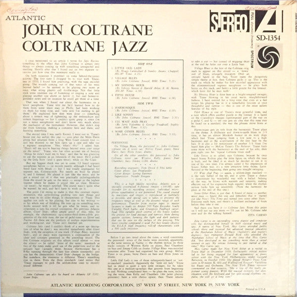 Release: Coltrane Jazz-Vinyl-US-1961-1354, SD-1354, SD 1354-645553