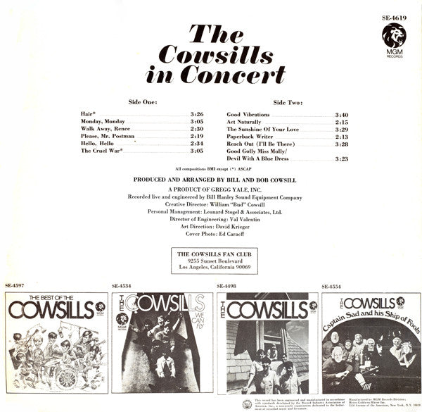 Release: In Concert-Vinyl-US-1969-SE-4619, SE 4619-590816