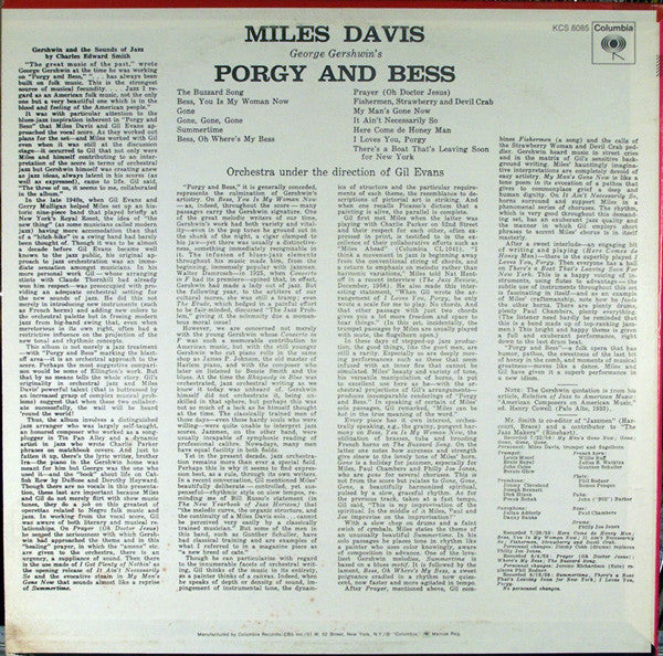 Release: Porgy And Bess-Vinyl-US-1977-PC 8085-914660