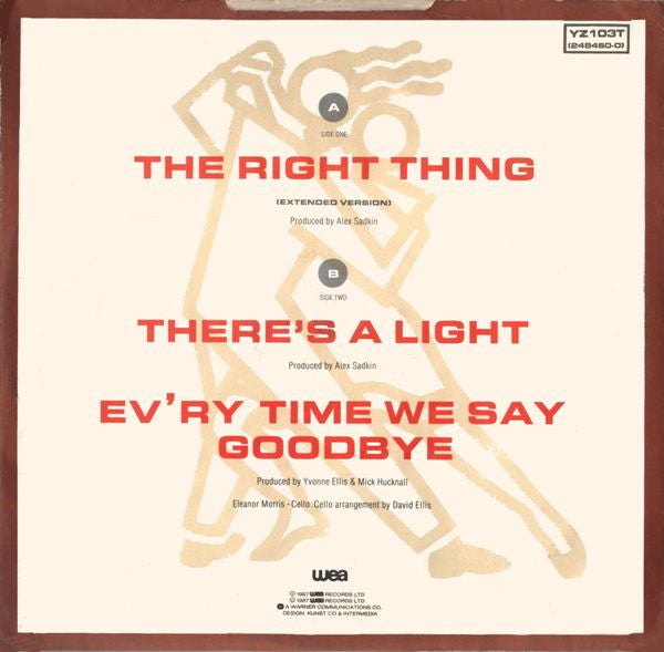Release: The Right Thing-Vinyl-UK-1987-YZ 103T, 248460-0-415903