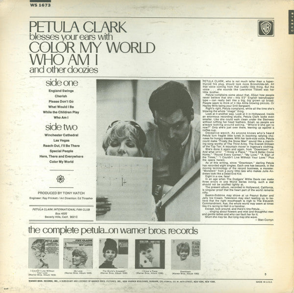 Release: Colour My World-Vinyl-US-1967-WS 1673-387889