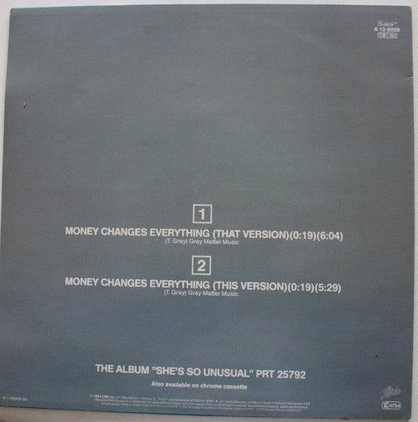 Release: Money Changes Everything-Vinyl-Europe-1985-PRTA 12.6009, A 12-6009-471186