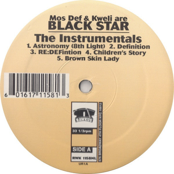 Release: Mos Def & Talib Kweli Are Black Star-Vinyl-US-1998-RWK 1158NL-119095