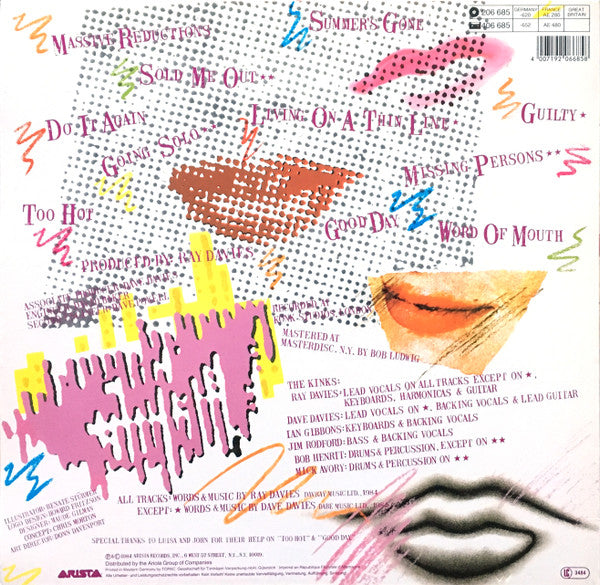 Release: Word Of Mouth-Vinyl-UK & Europe-1984-206 685-874651