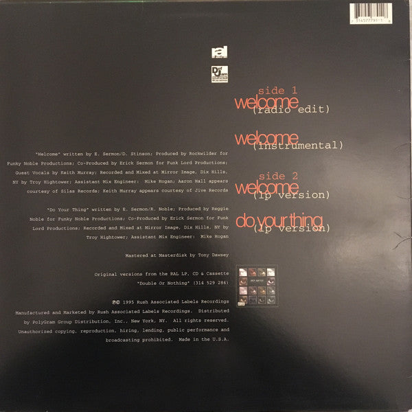 Release: Welcome-Vinyl-US-1995-314 577 791-1, 314 577 791-1-359878