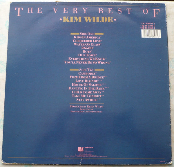 Release: The Very Best Of Kim Wilde-Vinyl-UK-1984-EJ 2601081, WILDE 1-768716