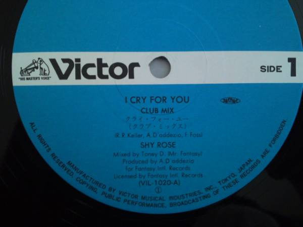 Release: I Cry For You-Vinyl-Japan-1987-VIL-1020-899370