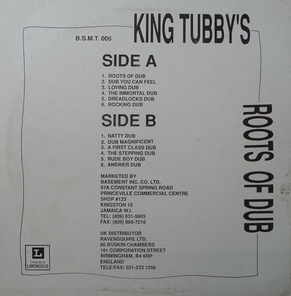 Release: Presents The Roots Of Dub-Vinyl-Jamaica-1995-B.S.M.T. 006, JSD 119-994645