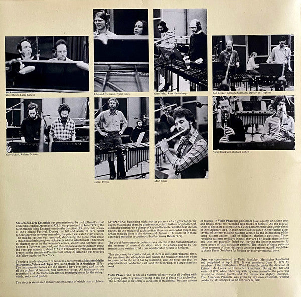 Master Release: Octet • Music For A Large Ensemble • Violin Phase by Steve Reich