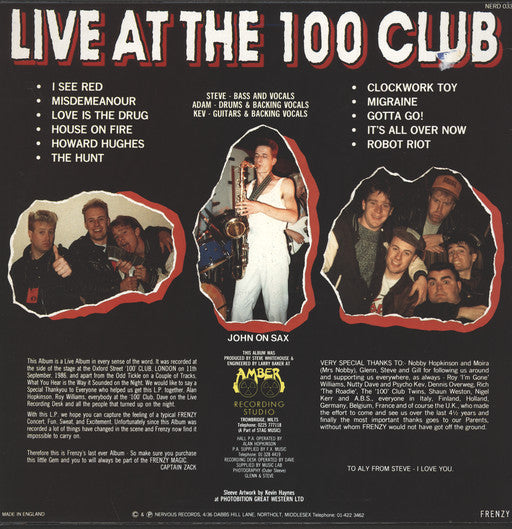 Master Release: Live At The 100 Club by Frenzy (3)