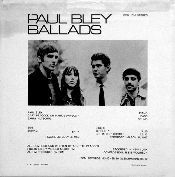 Master Release: Ballads by Paul Bley