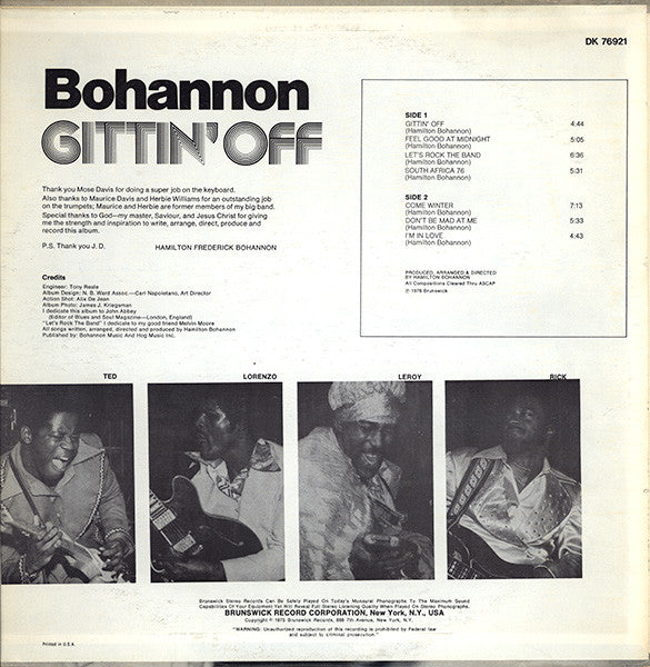 Master Release: Gittin' Off by Hamilton Bohannon