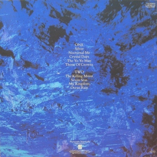 Release: Ocean Rain-Vinyl-Europe-1984-KODE 8, KODE.8, Kode 8, 240 388-1-384265