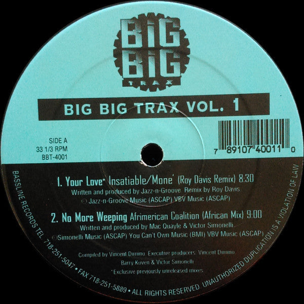 Master Release: Big Big Trax Vol. 1 by Various