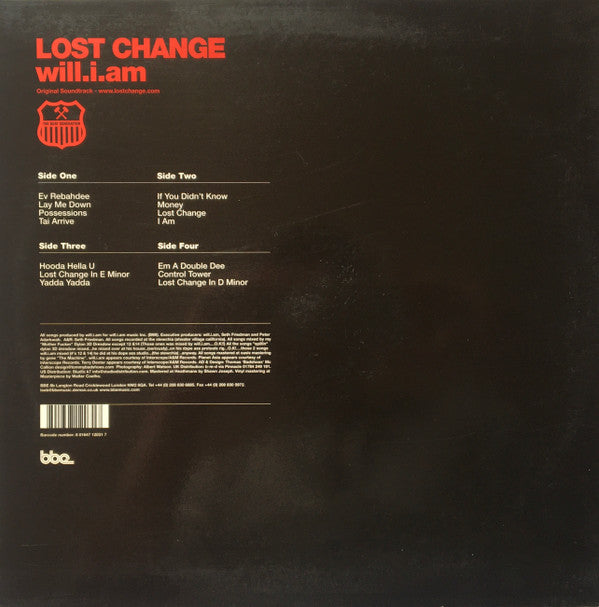Master Release: Lost Change (Original Soundtrack) by Will I Am